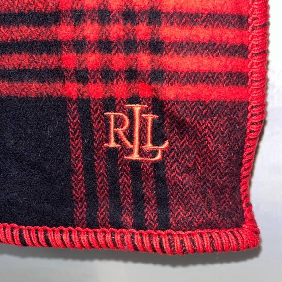 Lauren Ralph Lauren Bedding Nwt And Hanger Ralph Lauren Red And Black Plaid Flannel Blanket